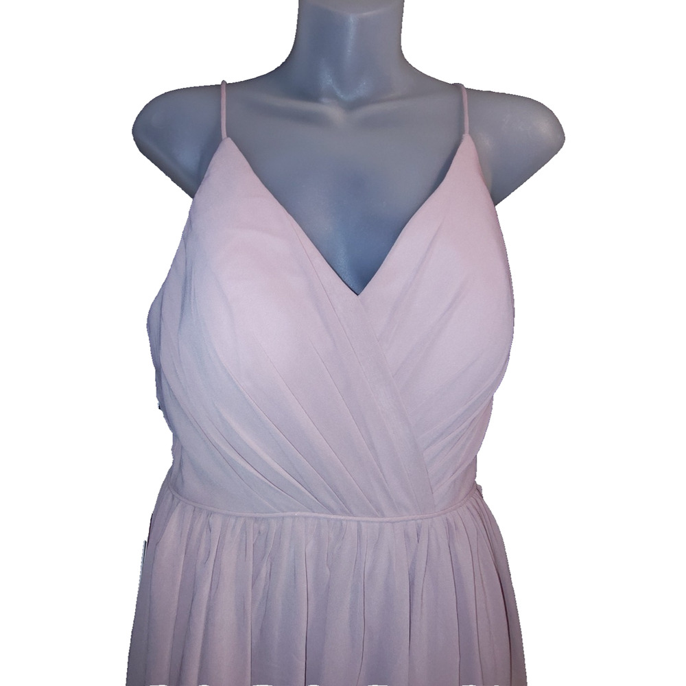 JJ’s House Women's Light Pink Spaghetti Strap V Neck Gown Size 4 BG23 - Picture 3 of 4